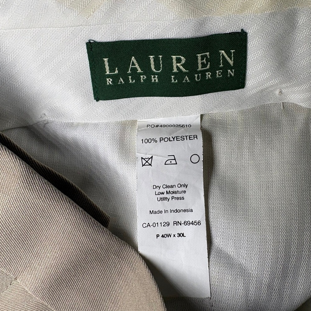 Lauren‎ Ralph Lauren Tan Dress Pants 40x30 NWT Classic Fit Flat Front